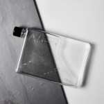 Memobottle drinking bottle in size A5 - transparent with black lid