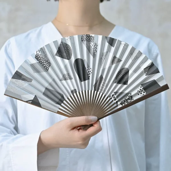 Folding fan – Fan Fun Kyoto – pale gray
