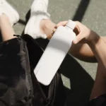 Slim weisse Memobottle Edelstahl - One Horizon