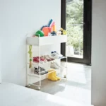 Yamazaki storage trolley with basket Tower white