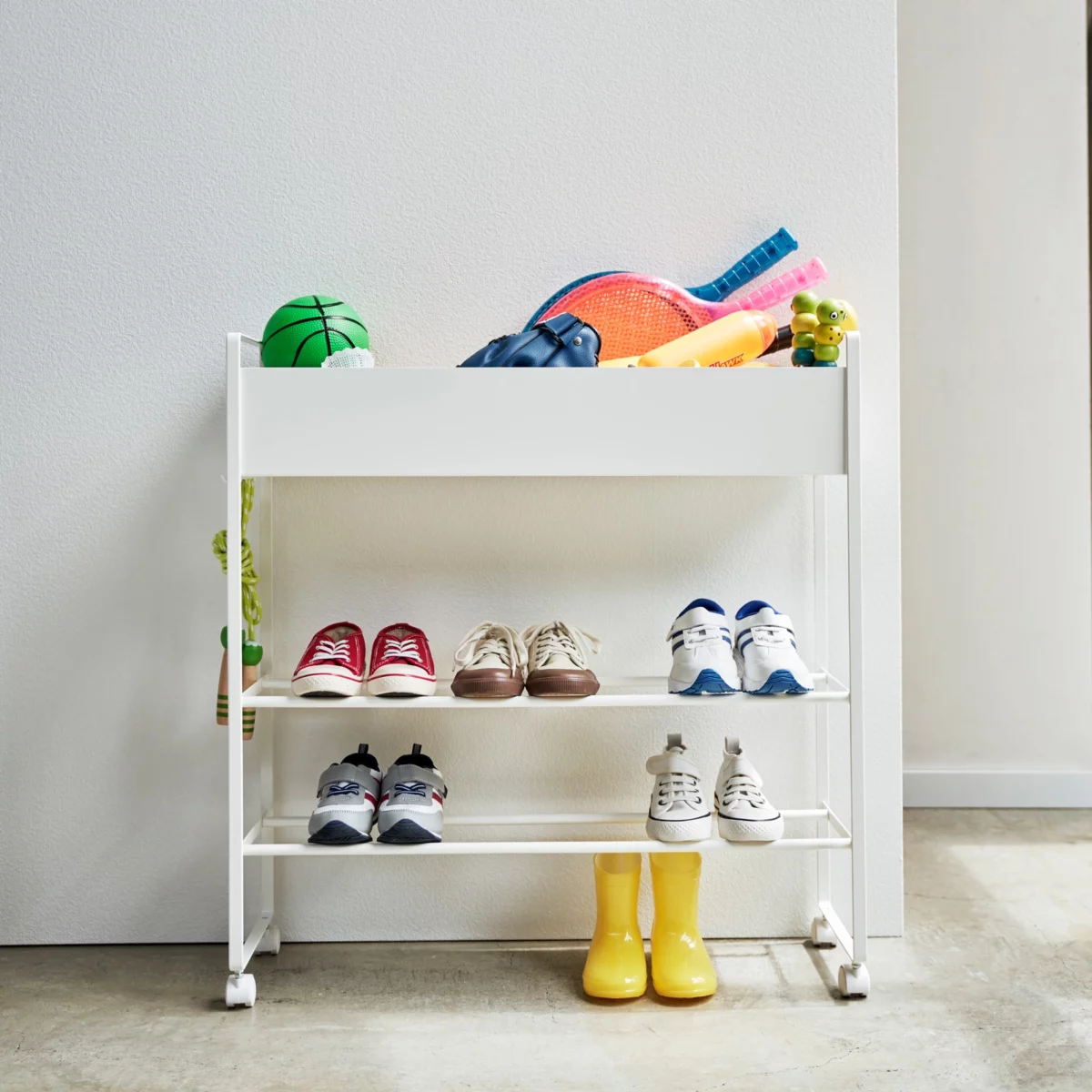 Yamazaki storage trolley with basket Tower white
