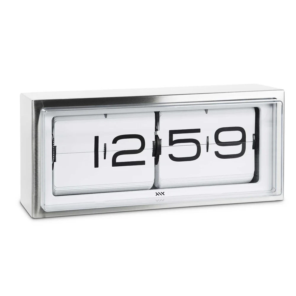 LEEF Amsterdam Brick Wanduhr / Tischuhr in Silber