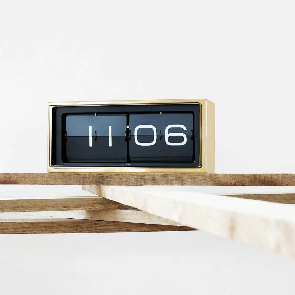 LEEF Brick Wanduhr / Tischuhr in Gold