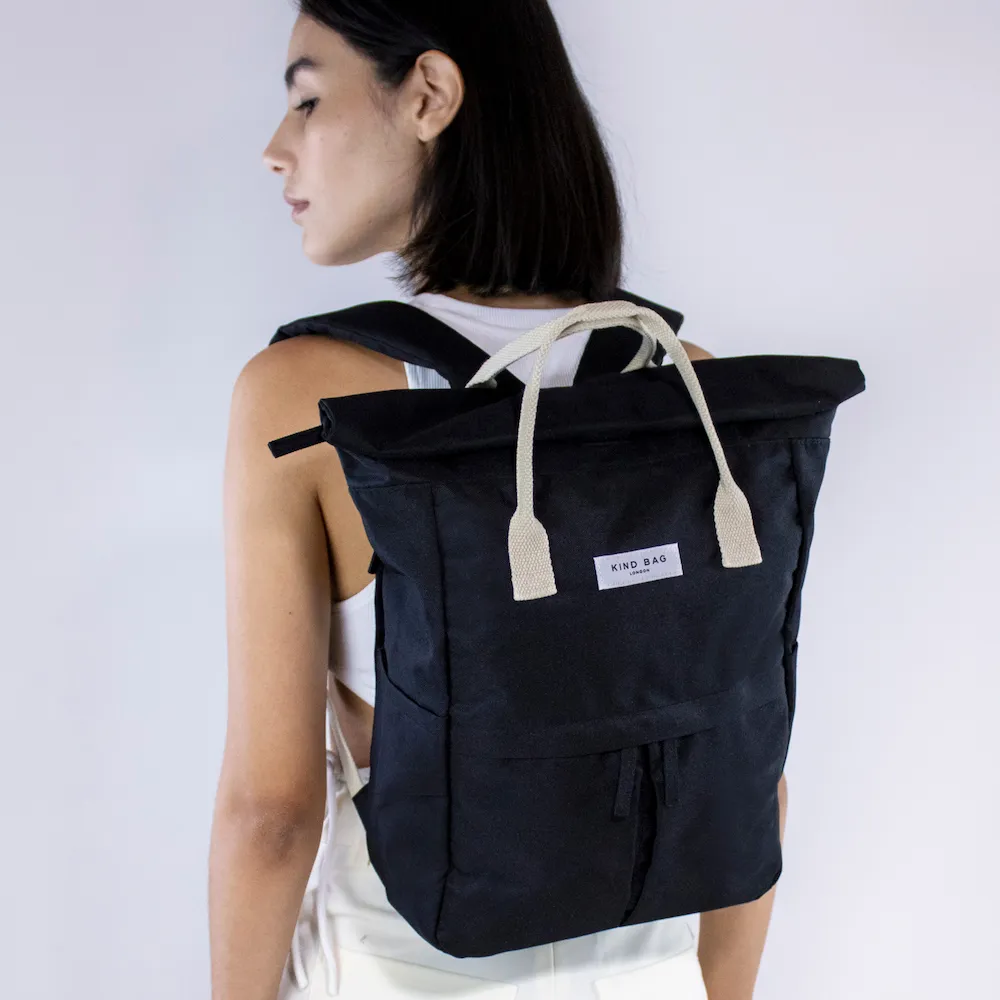 Kind Bag Backpack Medium Pebble Black - Rucksack