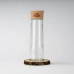 Bulb Flow Gourde en verre - Gourde suisse avec couvercle en bois