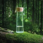 Bulb Flow Gourde en verre - Gourde suisse avec couvercle en bois