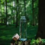 Bulb Flow Gourde en verre - Gourde suisse avec couvercle en bois