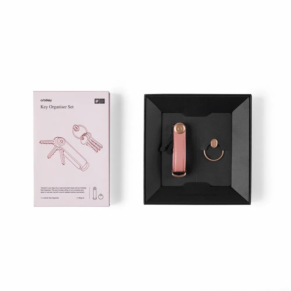 Coffret cadeau Orbitkey - Organiseur de clés en cuir - Cotton Candy
