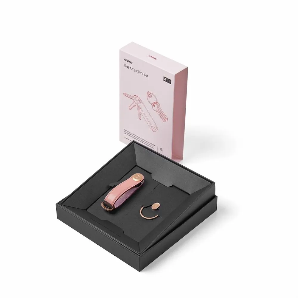Coffret cadeau Orbitkey - Organiseur de clés en cuir - Cotton Candy