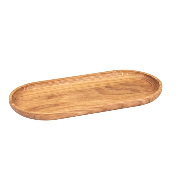 Assiette en bois ovale - Bois de chêne, Grand