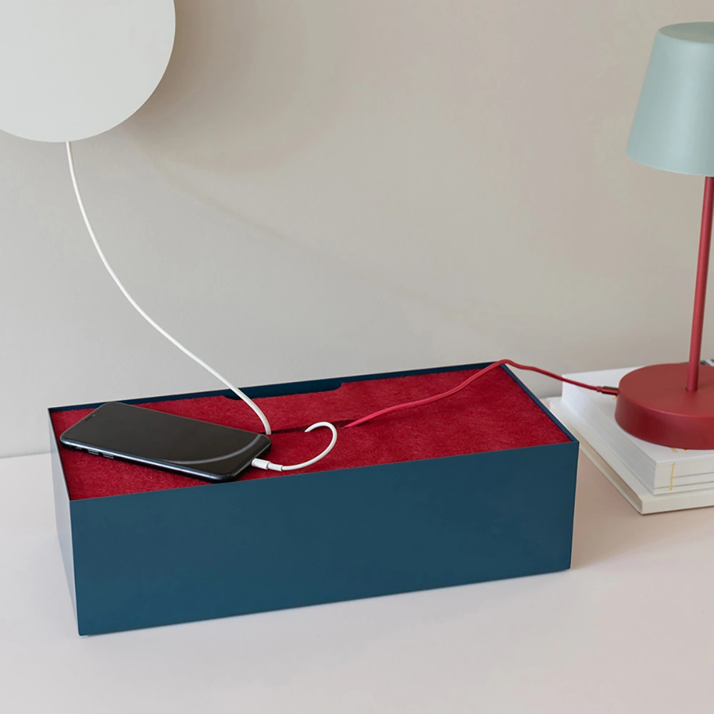 Remember Boîte à câbles en métal - Deep Blue