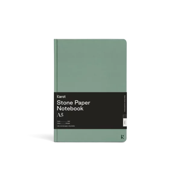 Cahier de notes à couverture rigide A5 - eucalyptus, en-blanc