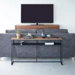 YAMAZAKI Table console avec étagère Tower en noir