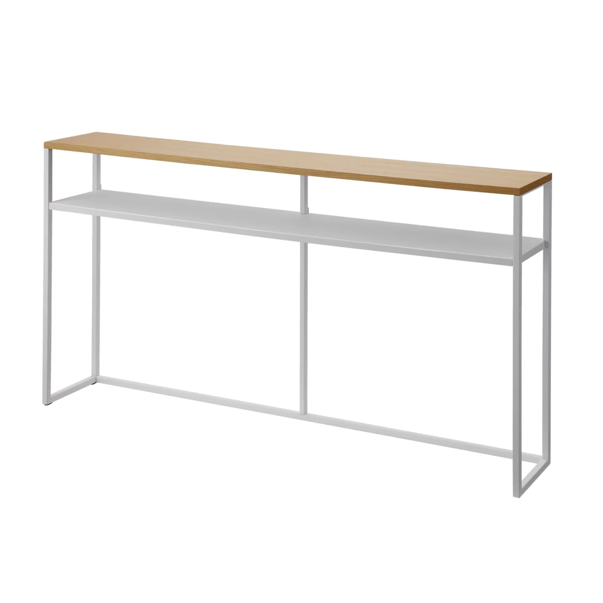YAMAZAKI Table console avec étagère Tower en blanc