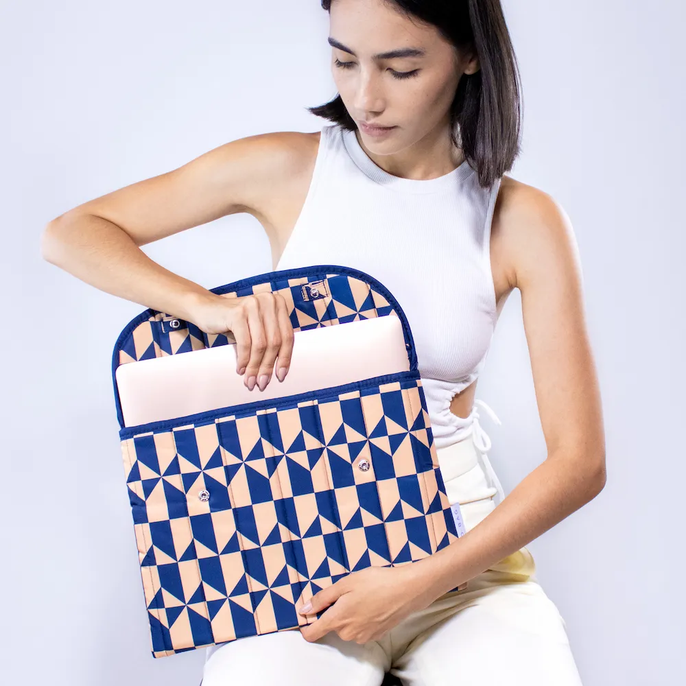 Étui pour ordinateur portable Kind Bag Navy Coffee