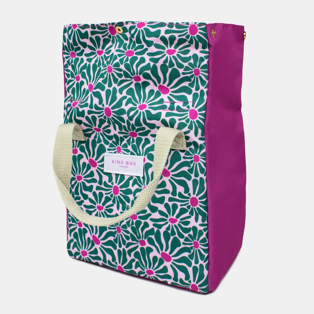 Sac à déjeuner Kind Bag - Abstract Flowers - Green
