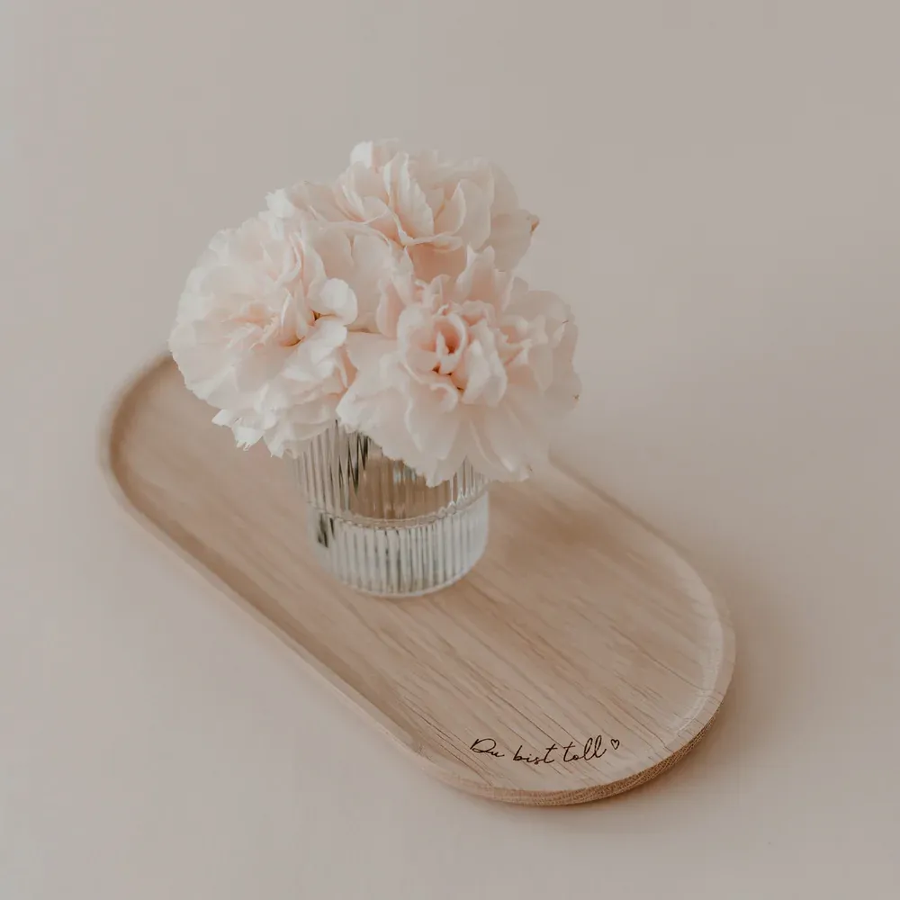 Eulenschnitt Tablett - Du Bist Toll - Mit Vase