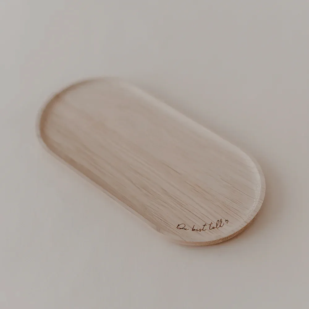 Eulenschnitt Tablett - Du Bist Toll - aus Eiche