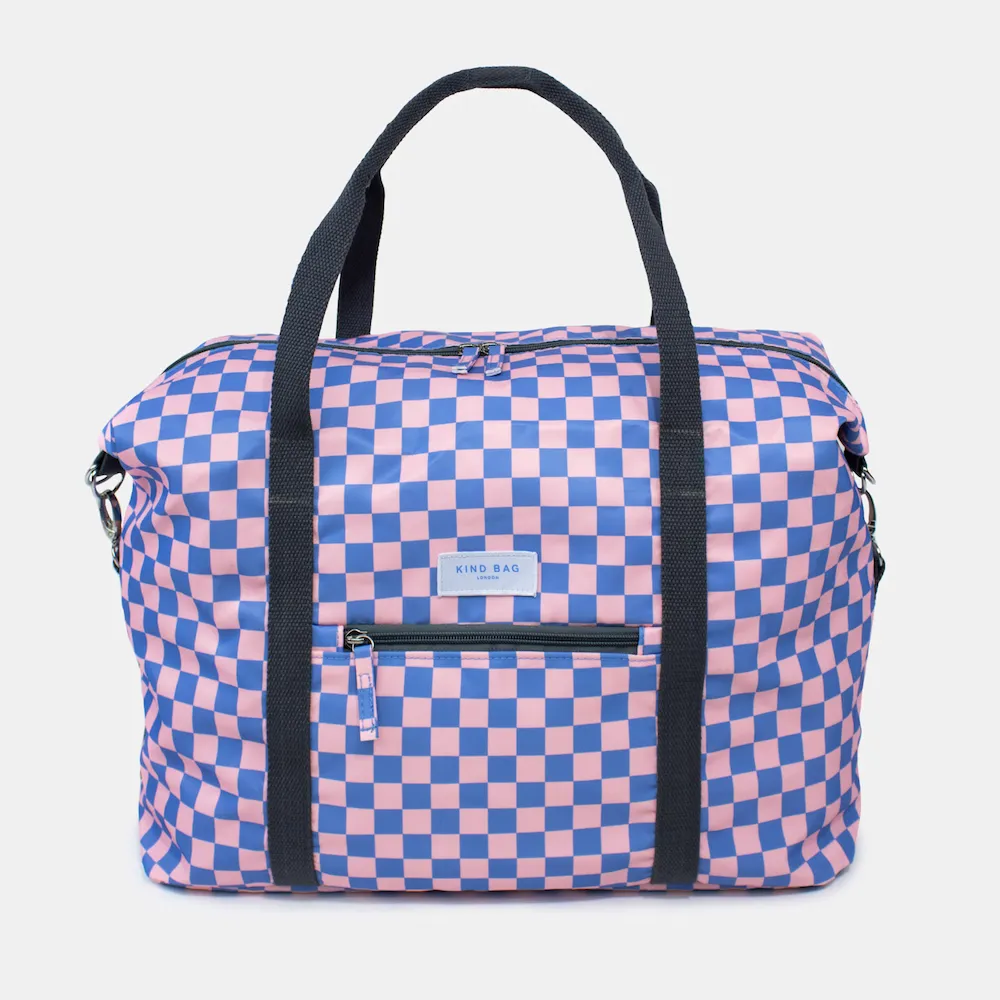 Kind Bag Weekender Tasche Checkerboard Pink + Blau
