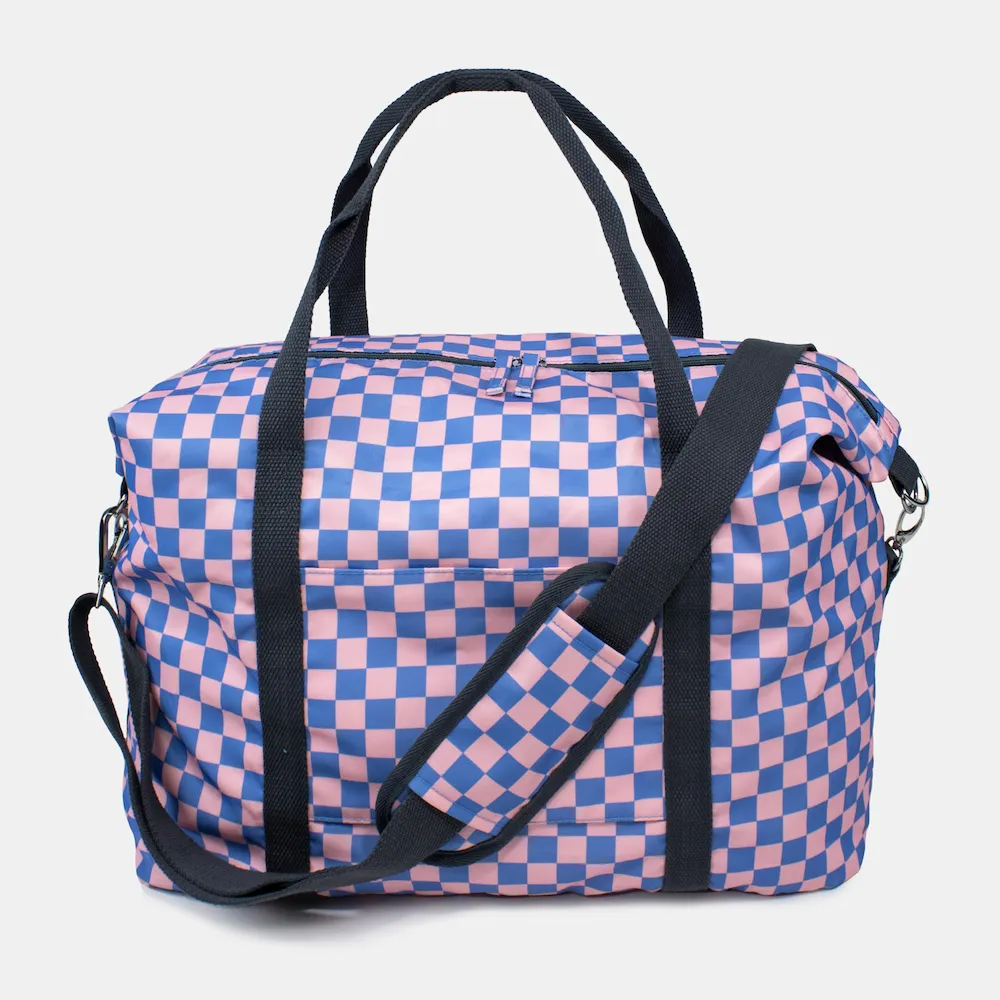 Kind Bag Weekender Tasche Checkerboard Pink + Blau